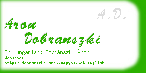aron dobranszki business card