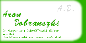 aron dobranszki business card